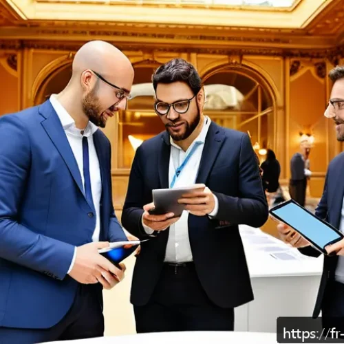 기계설계 관련 학회와 네트워킹 팁 - A professional networking event focused on mechanical engineering, showing a diverse group of engine...